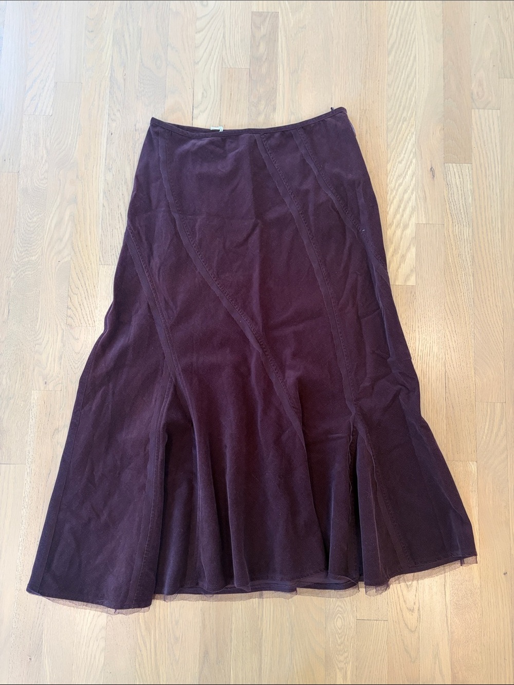 per una plum corded midi/maxi skirt
